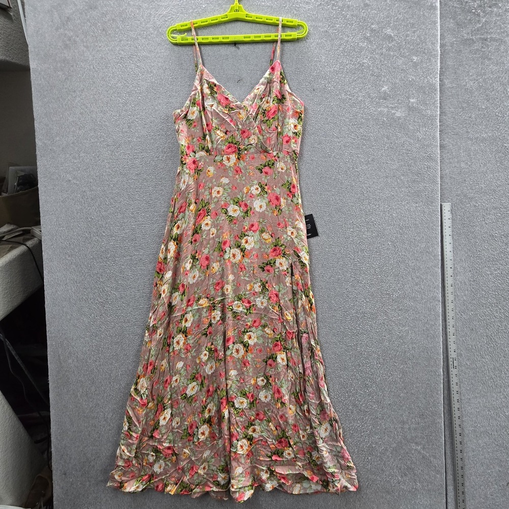 Lulus Women Dress L Pink Floral Maxi Sundress Sleeveless Garden Party NWT